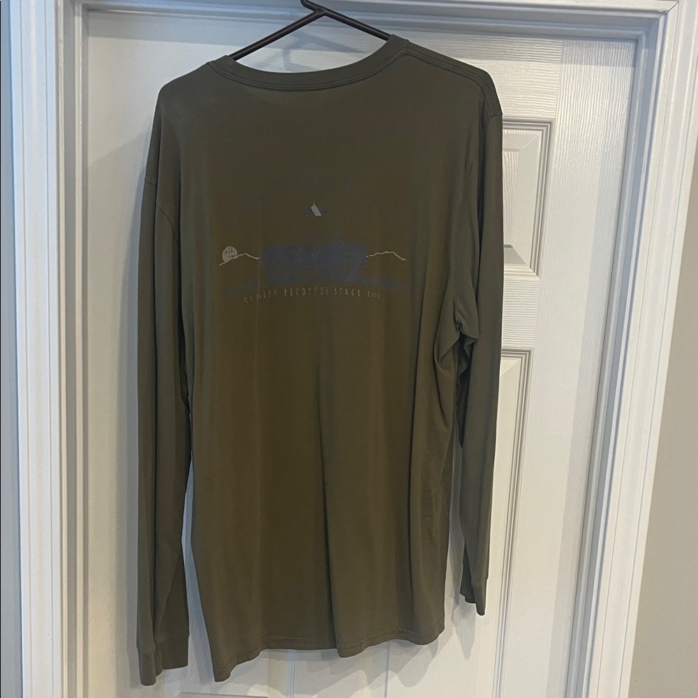 Men's Fish Hippie Olive Green Long Sleeve Shirt XL - Picture 2 of 3